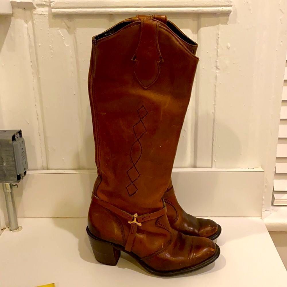 Vintage Wrangler Western Hippie Boots 70s 80s Boho A8 - Picture 6 of 14